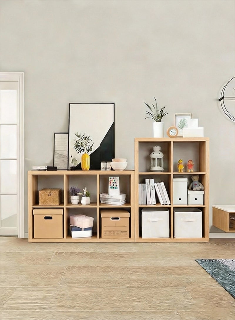 كوزينيست مكتبة خشبية بستة مكعبات بلون الخشب الطبيعي، رف تخزين مفتوح قائم بذاته لغرفة المعيشة والنوم وغرفة الأطفال - Image 2